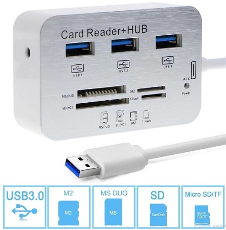 3.0/3.1 USB Hub Combo MS/ M2/ SD/TF Card Reader Adapters for