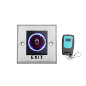 stainless steel infrared “no touch” exit button + wireless remote module